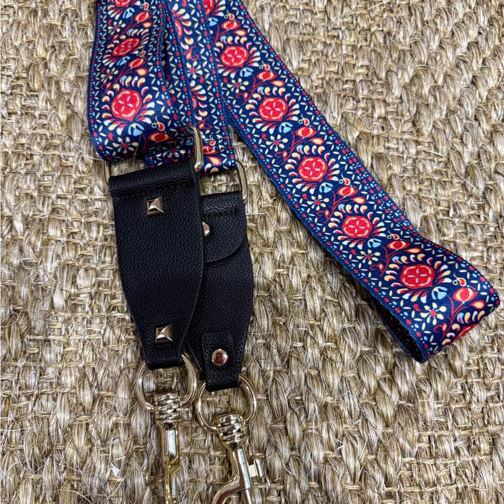 Floral Embroidered Bag Strap